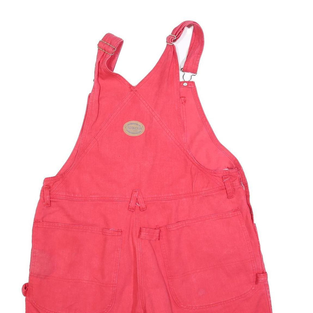 OSH KOSH Womens Red Cotton Blend Dungarees Loose Fit XL W36 L6 Frayed Hem Pocket