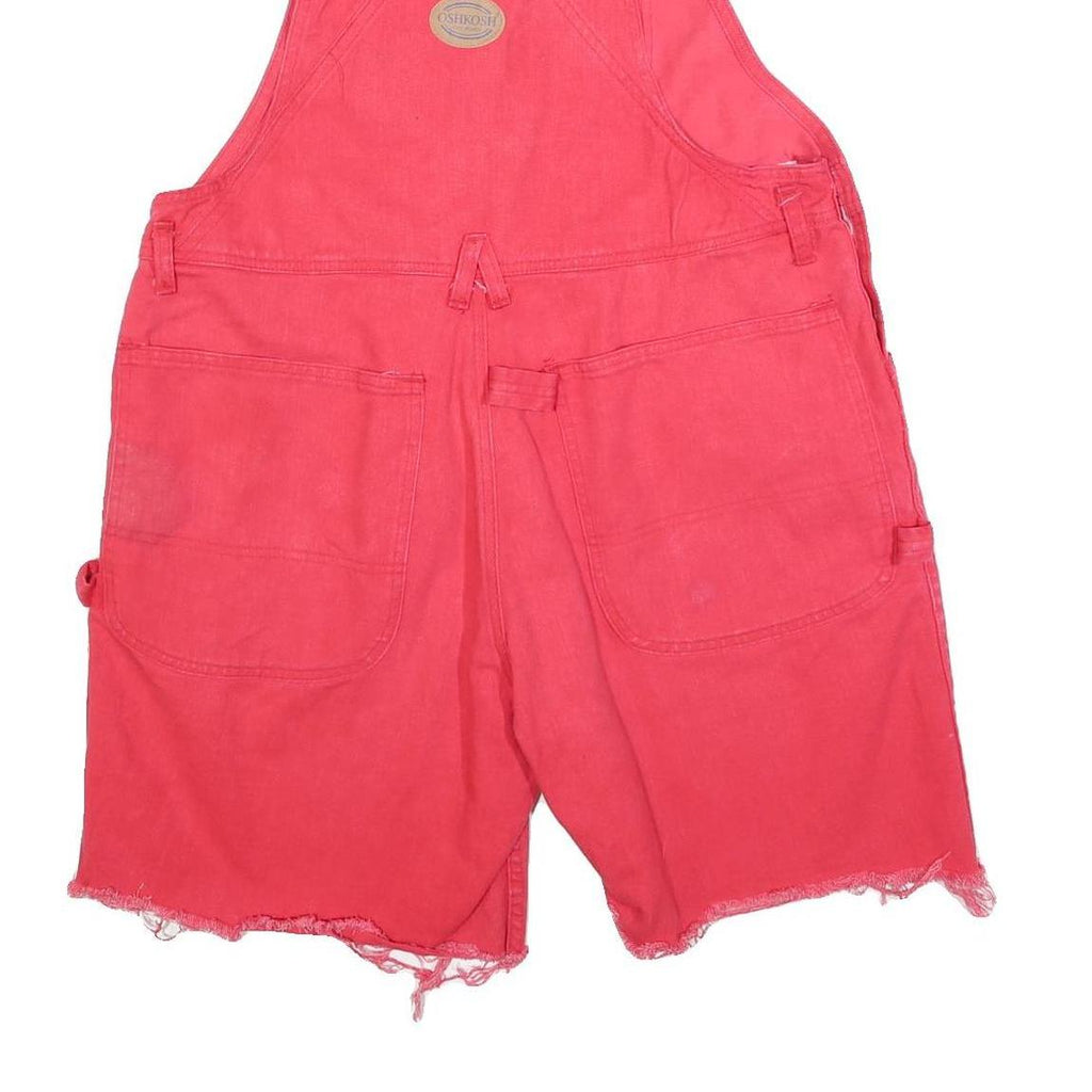 OSH KOSH Womens Red Cotton Blend Dungarees Loose Fit XL W36 L6 Frayed Hem Pocket