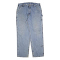 CARHARTT Mens Loose Blue Denim Light Jeans W36 L32 Workwear Zip Closure