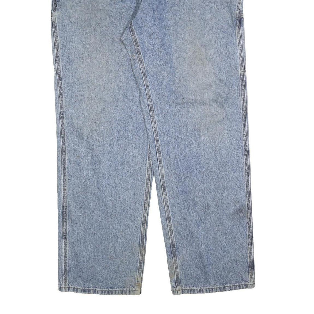 CARHARTT Mens Loose Blue Denim Light Jeans W36 L32 Workwear Zip Closure