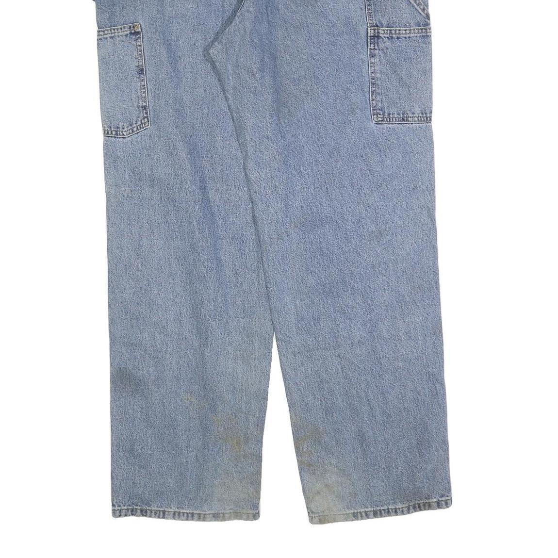 CARHARTT Mens Loose Blue Denim Light Jeans W36 L32 Workwear Zip Closure