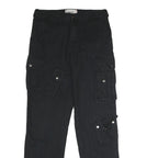 BDG Womens Cotton Blend Black Regular Fit Cargo Trousers W35 L34 Casual Utility