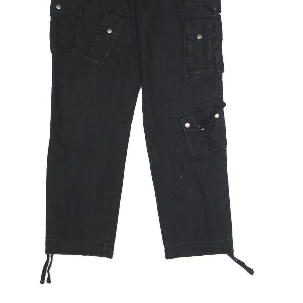BDG Womens Cotton Blend Black Regular Fit Cargo Trousers W35 L34 Casual Utility