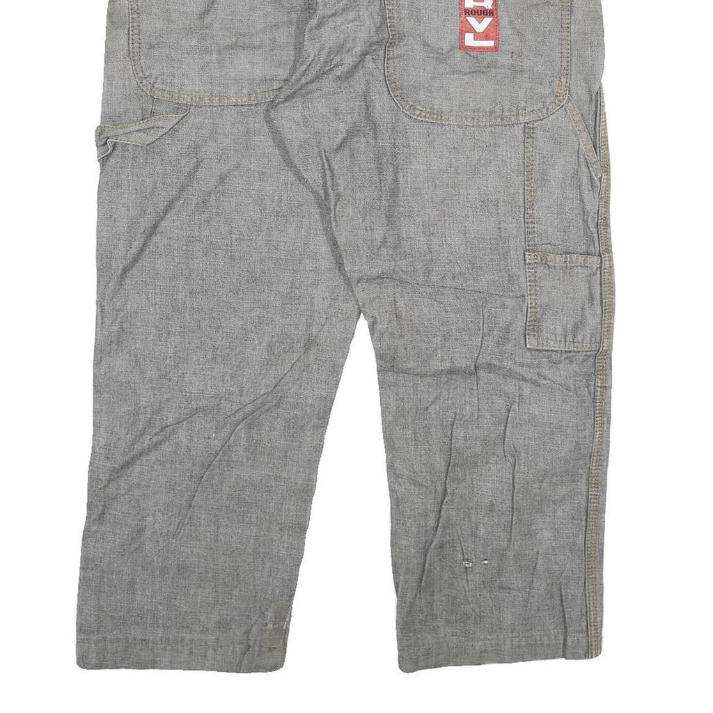 ROUGH Mens Regular Fit Blue Denim Jeans W36 L25 Workwear Zip Closure