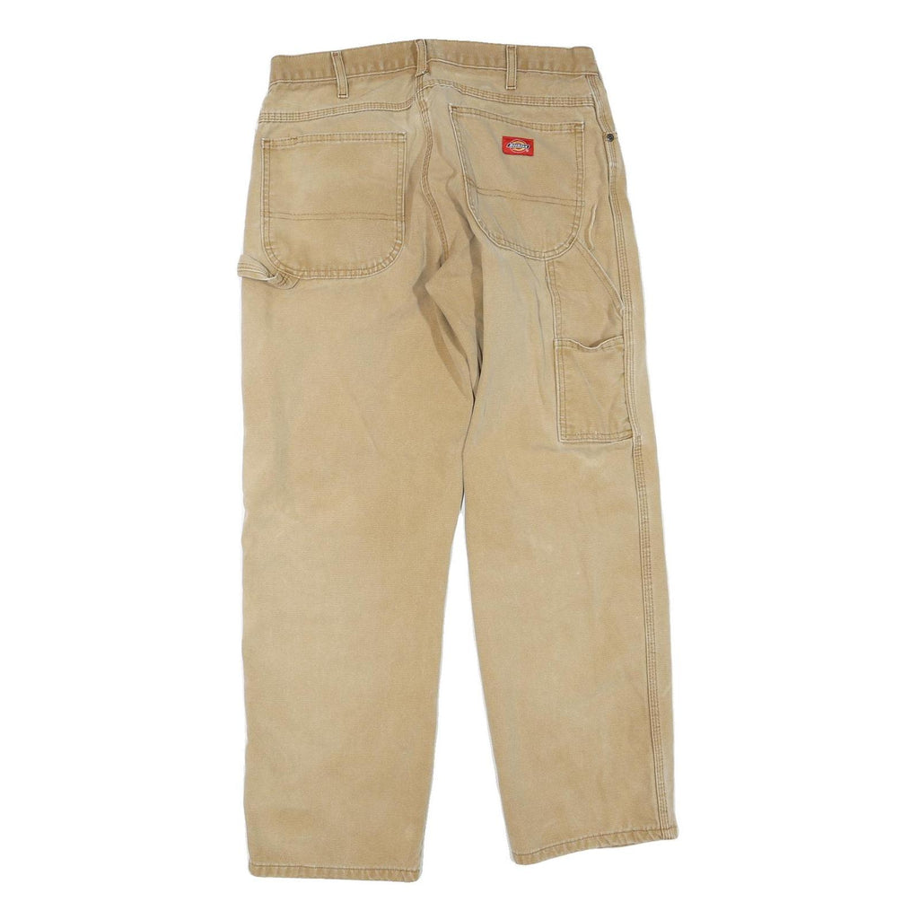 DICKIES Mens Jeans Beige Regular Straight Denim W32 L30 Workwear Carpenter Style