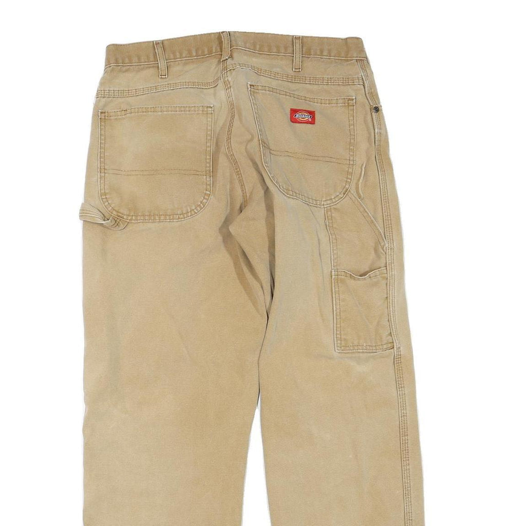 DICKIES Mens Jeans Beige Regular Straight Denim W32 L30 Workwear Carpenter Style
