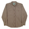 WOOLRICH Mens Brown & Cream Check Shirt M Cotton Blend Button Collar