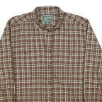 WOOLRICH Mens Brown & Cream Check Shirt M Cotton Blend Button Collar