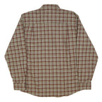 WOOLRICH Mens Brown & Cream Check Shirt M Cotton Blend Button Collar