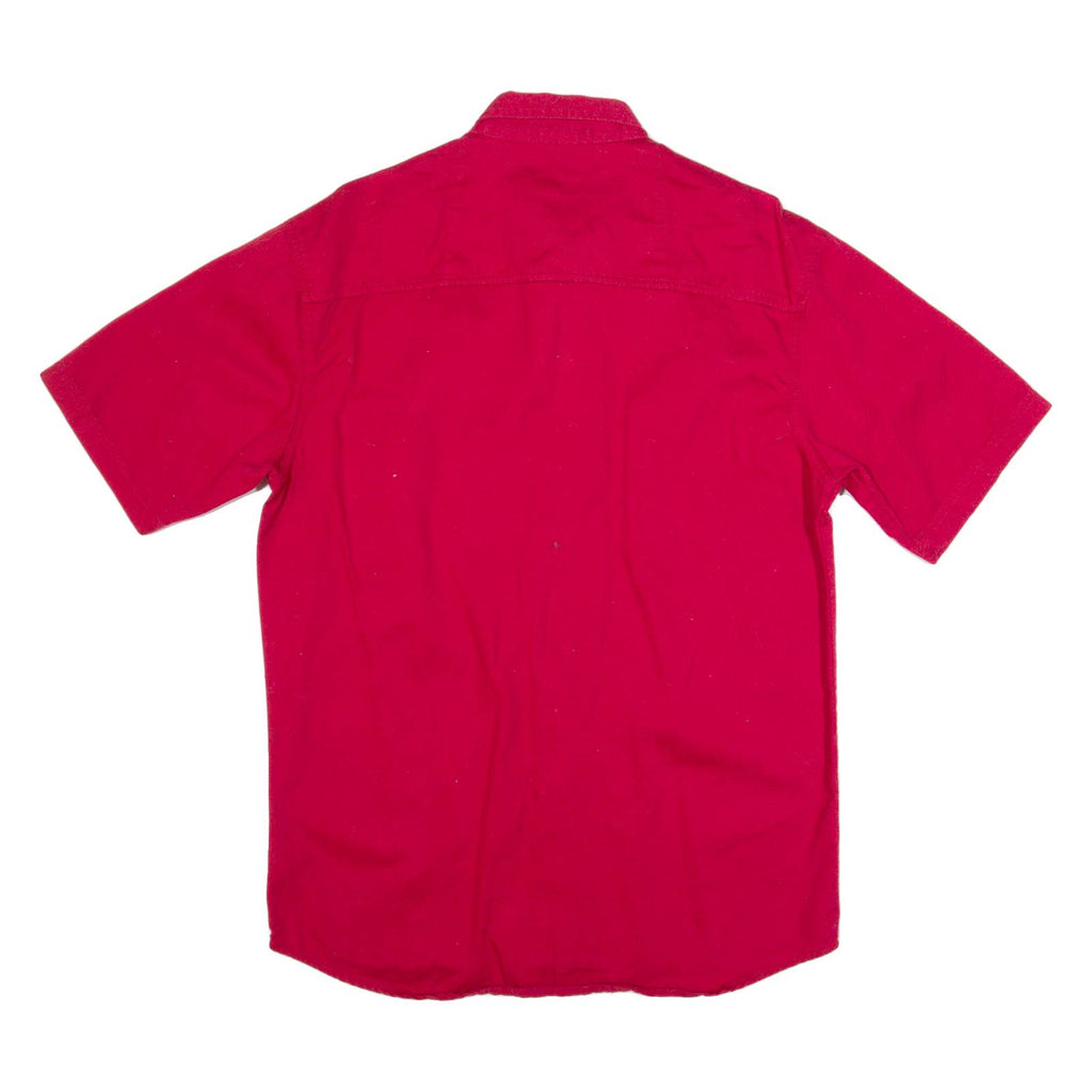 FADED GLORY Mens Plain Shirt Red 90s M