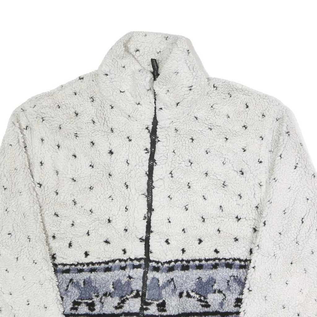 REST AND RELAXATION Womens White & Grey Polar Bear Pattern Jacket L Polyester