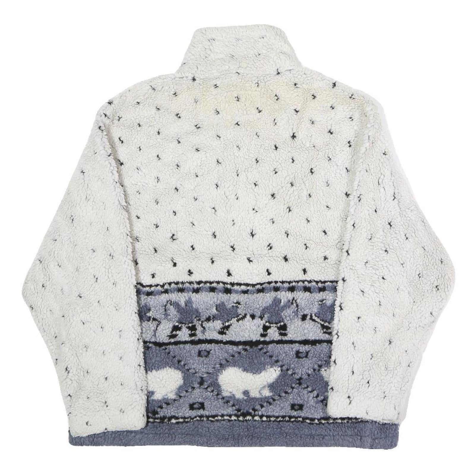 REST AND RELAXATION Womens White & Grey Polar Bear Pattern Jacket L Polyester