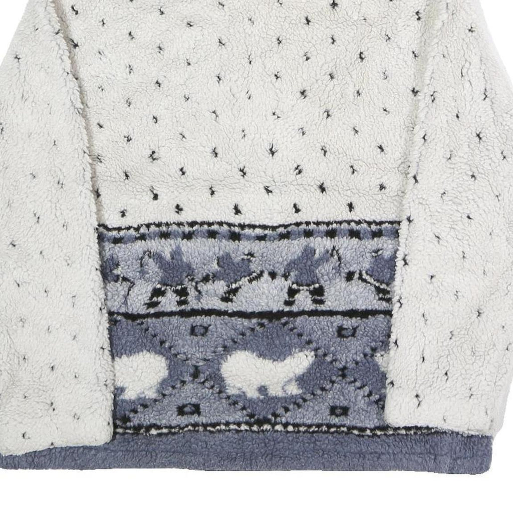 REST AND RELAXATION Womens White & Grey Polar Bear Pattern Jacket L Polyester