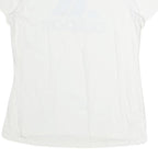 ADIDAS Mens White Light Blue Logo Graphic T-Shirt L Short Sleeve Crew Neck