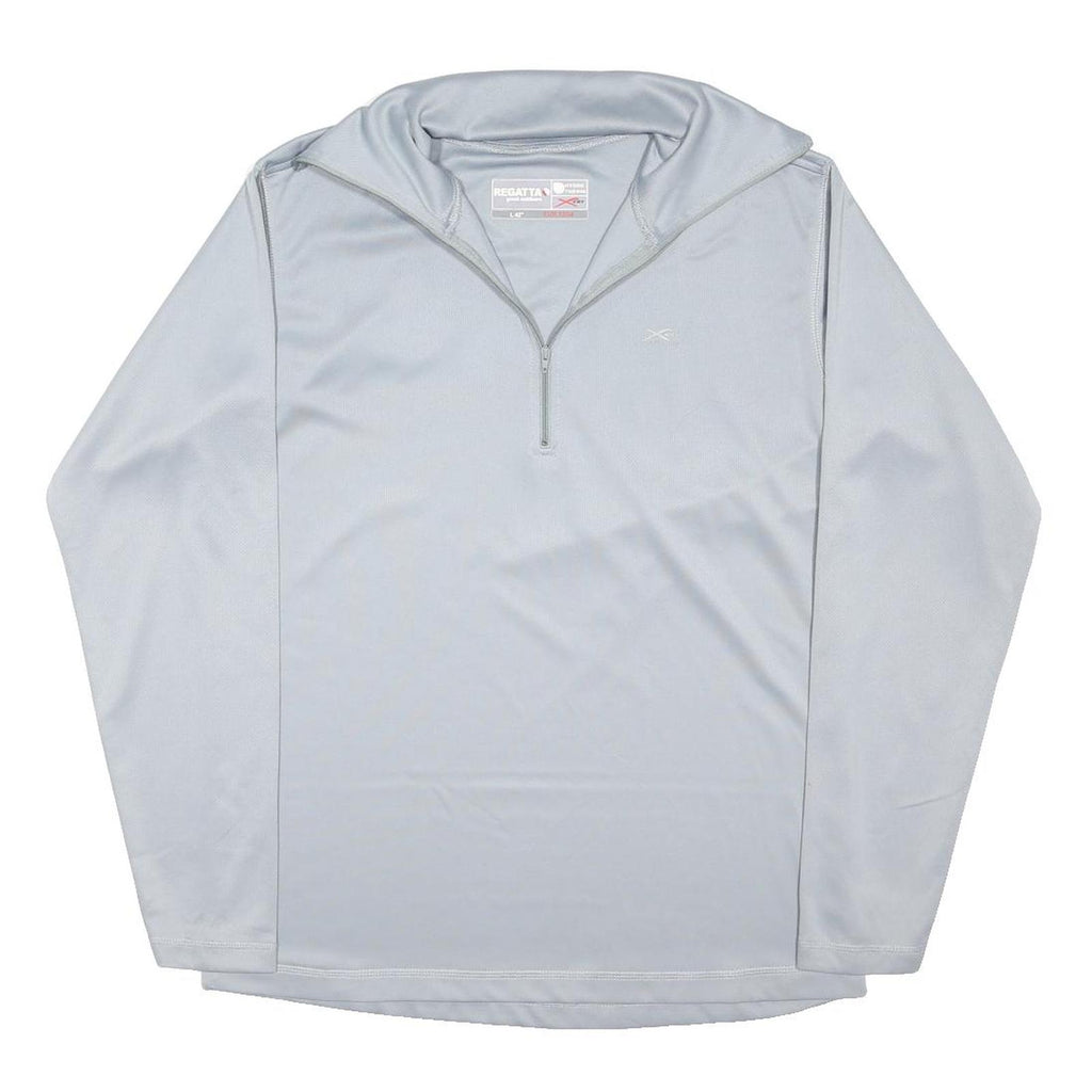 REGATTA Mens Grey 1/4 Zip L Sweatshirt Polyester Blend Outdoor Activewear