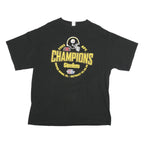 Mens Black Steelers Champions Graphic T-Shirt XL Short Sleeve Crew Neck Super