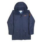 COLUMBIA Mens Blue Outdoor Jacket S Polyester Blend Zip Hooded Plain