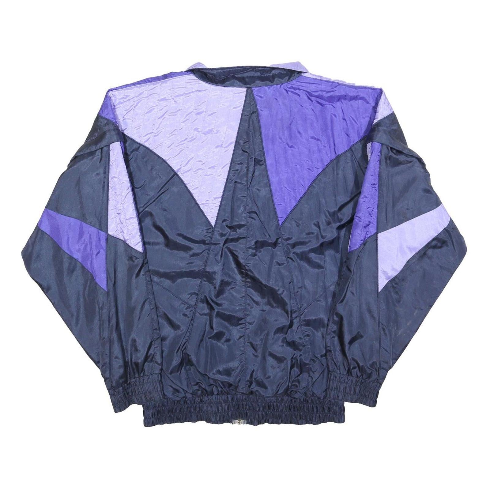 PAND'ORA Womens Blue & Purple Zip Jacket L Polyester Blend Colourblock Retro
