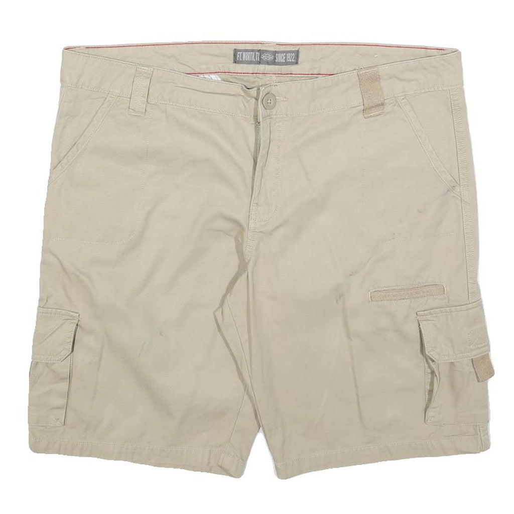 DICKIES Womens Beige Cargo Cotton Blend Shorts XL W38 Practical Pockets