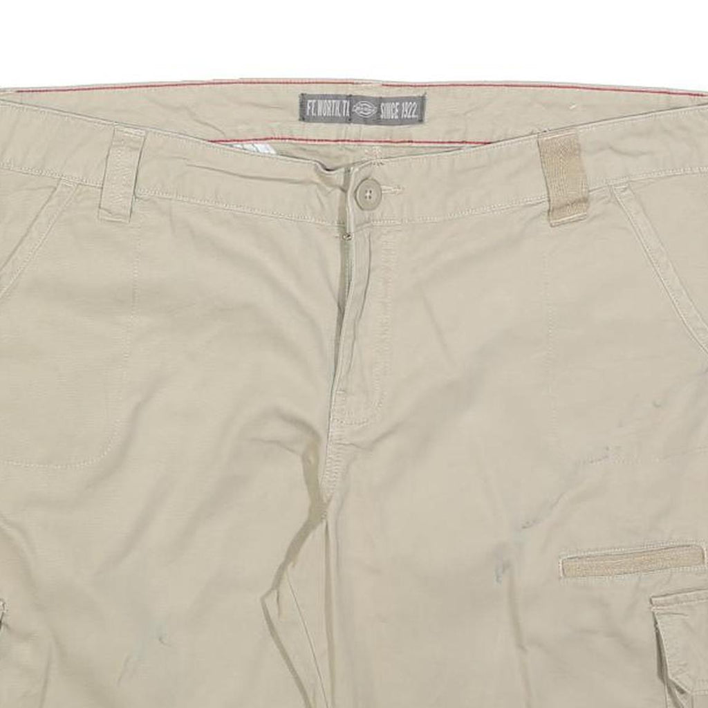 DICKIES Womens Beige Cargo Cotton Blend Shorts XL W38 Practical Pockets