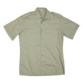 Mens Beige Cotton Blend Shirt M Short Sleeve Button Pocket Casual Workwear