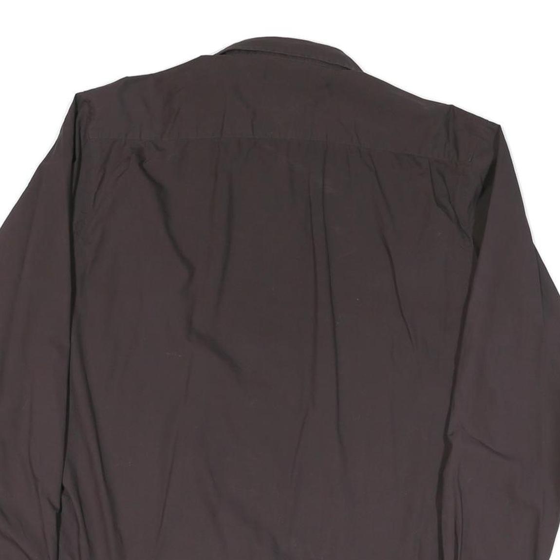 TOMMY HILFIGER Mens Black Button Down Shirt L Classic Fit Cotton Blend