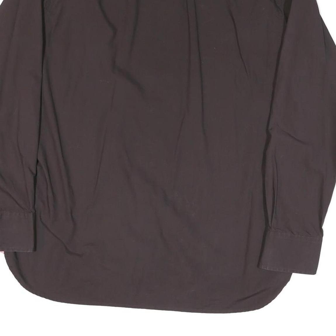 TOMMY HILFIGER Mens Black Button Down Shirt L Classic Fit Cotton Blend