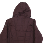 CALVIN KLEIN Womens Maroon Puffer Jacket XL Polyester Blend Hooded Zip