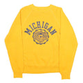 Mens Yellow University Of Michigan Crew Neck Sweatshirt S Cotton Blend Casual