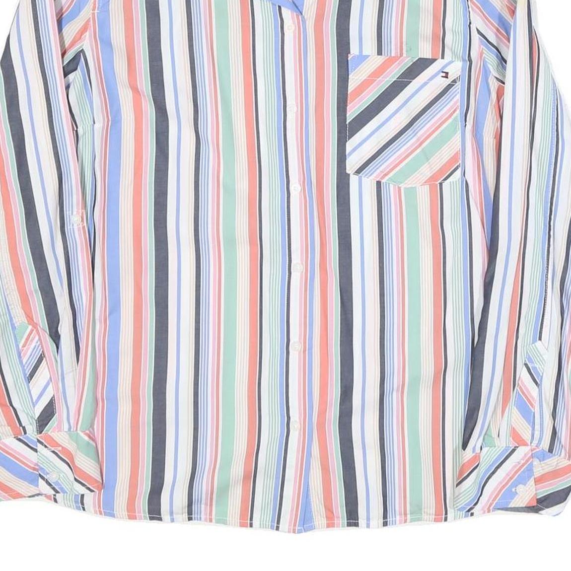 TOMMY HILFIGER Womens Multicolour Stripe Shirt XL Casual Button-Up Cotton