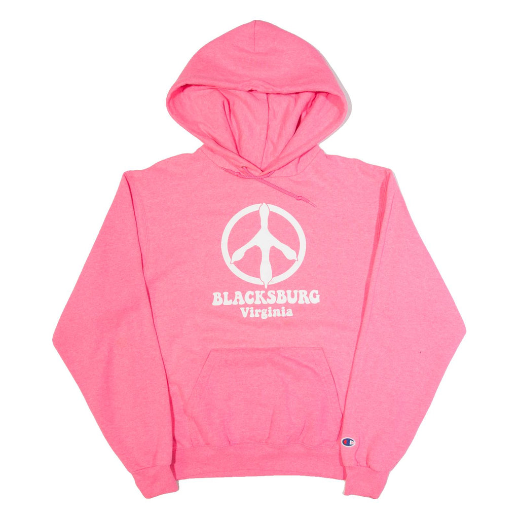 CHAMPION Blacksburg Virginia Mens Pink Hoodie USA S