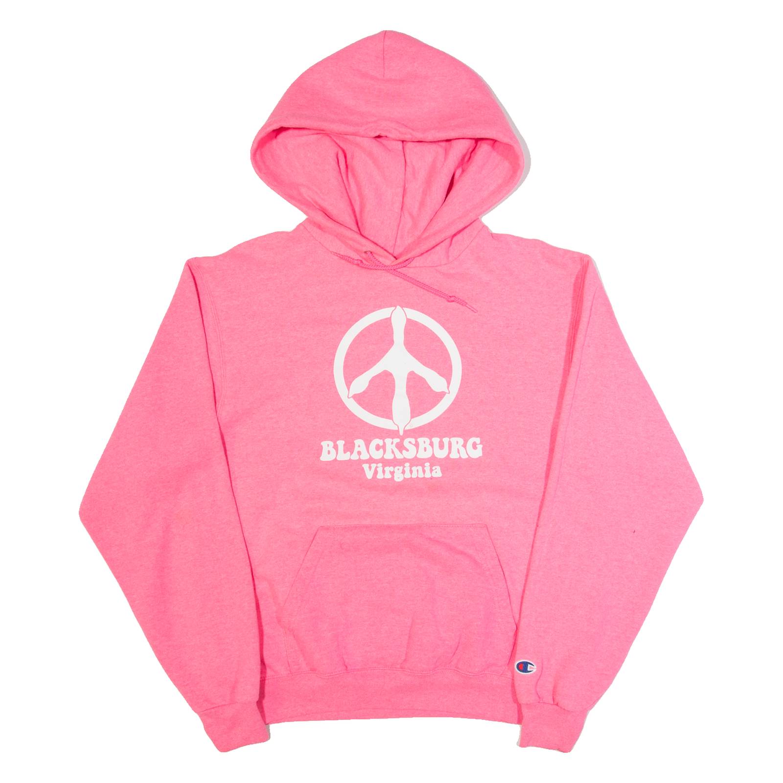 CHAMPION Blacksburg Virginia Mens Pink Hoodie USA S