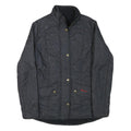 BARBOUR Womens Black Quilted Jacket UK 8 Polyester Blend Button Closure Stylish