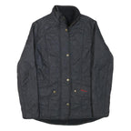 BARBOUR Womens Black Quilted Jacket UK 8 Polyester Blend Button Closure Stylish