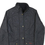 BARBOUR Womens Black Quilted Jacket UK 8 Polyester Blend Button Closure Stylish