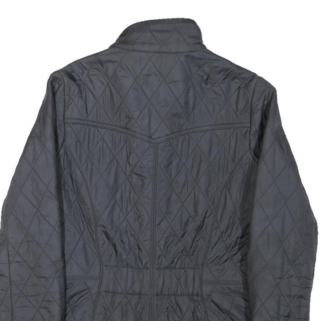 BARBOUR Womens Black Quilted Jacket UK 8 Polyester Blend Button Closure Stylish