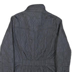 BARBOUR Womens Black Quilted Jacket UK 8 Polyester Blend Button Closure Stylish