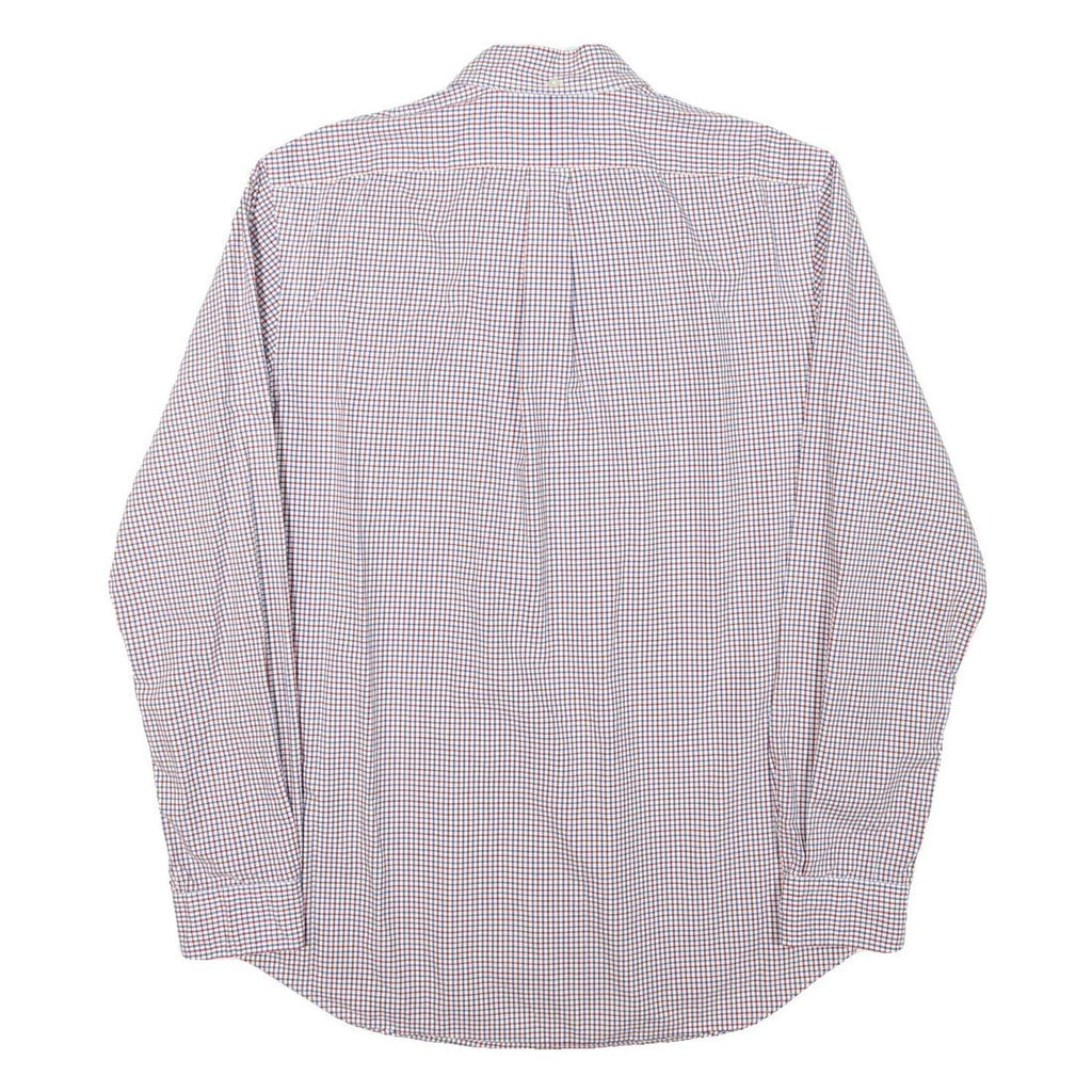 RALPH LAUREN Mens White & Red Check Shirt M Classic Button Down Cotton Blend