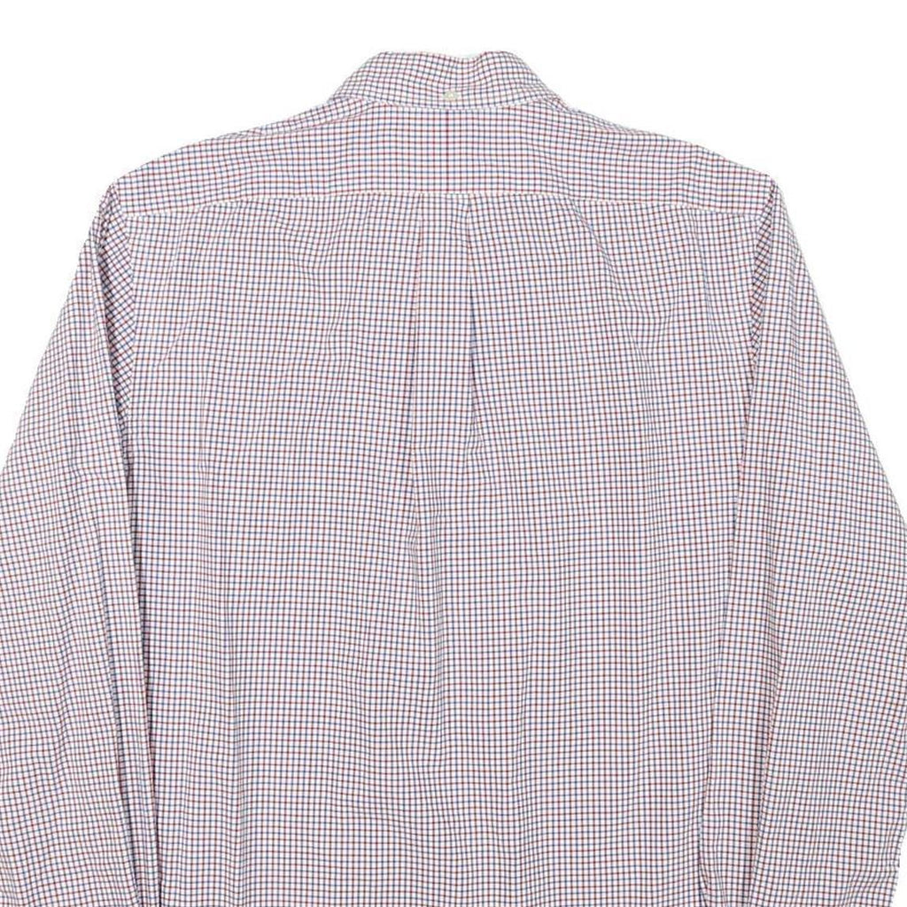 RALPH LAUREN Mens White & Red Check Shirt M Classic Button Down Cotton Blend