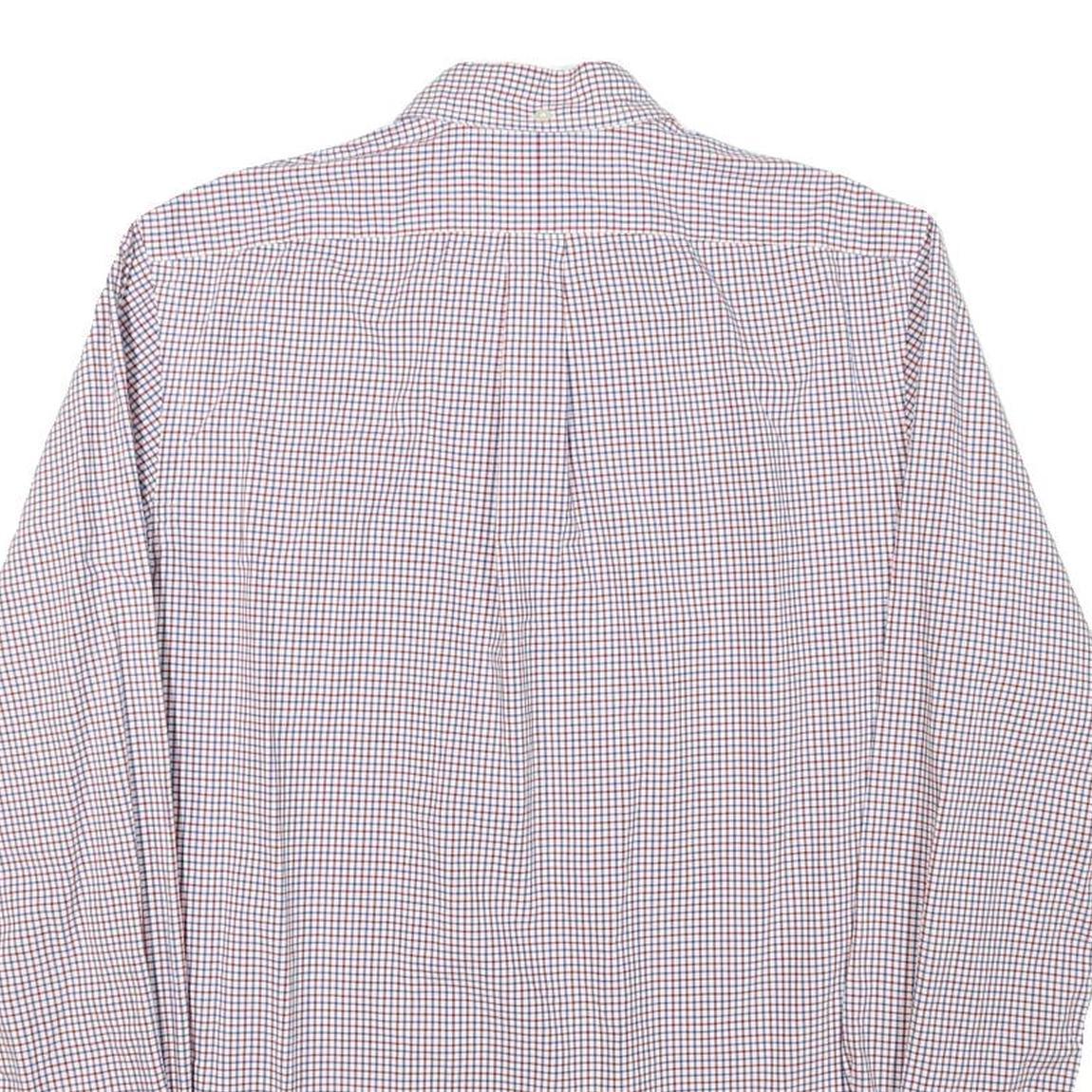 RALPH LAUREN Mens White & Red Check Shirt M Classic Button Down Cotton Blend