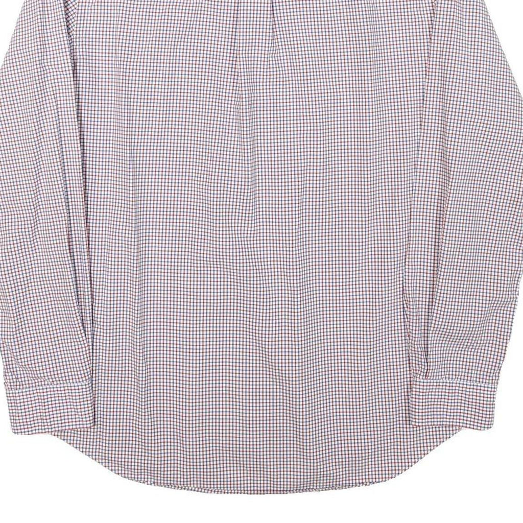 RALPH LAUREN Mens White & Red Check Shirt M Classic Button Down Cotton Blend