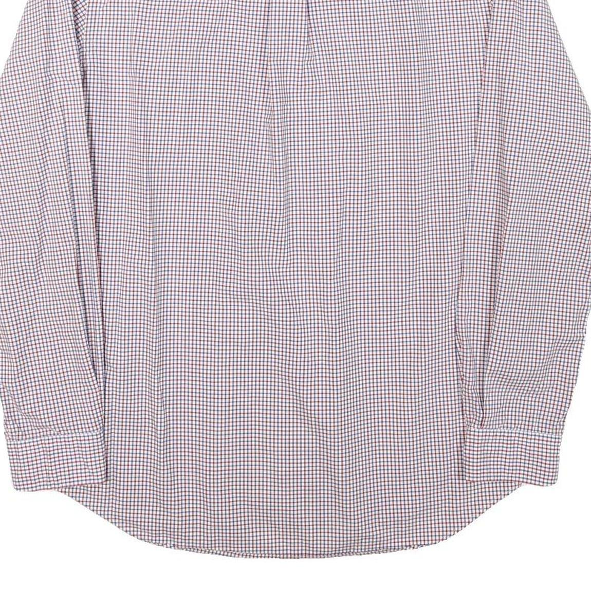 RALPH LAUREN Mens White & Red Check Shirt M Classic Button Down Cotton Blend