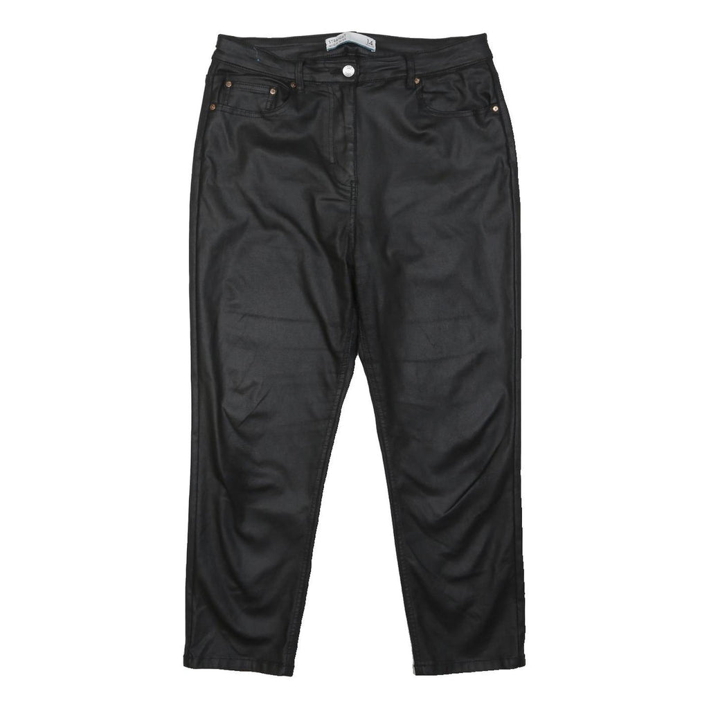 NEXT Womens Regular Black Trousers W34 L25 Button Closure Polyester Blend