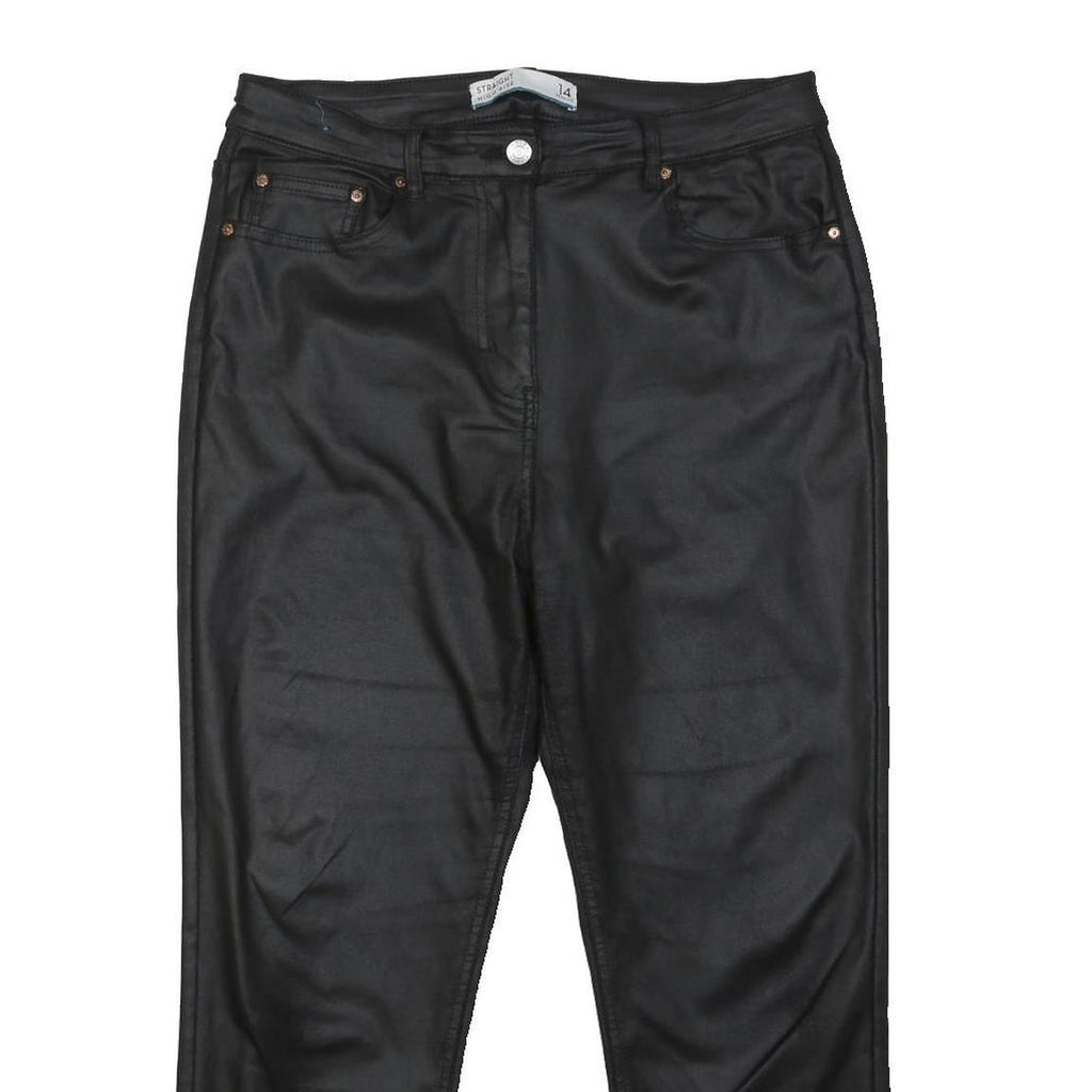 NEXT Womens Regular Black Trousers W34 L25 Button Closure Polyester Blend