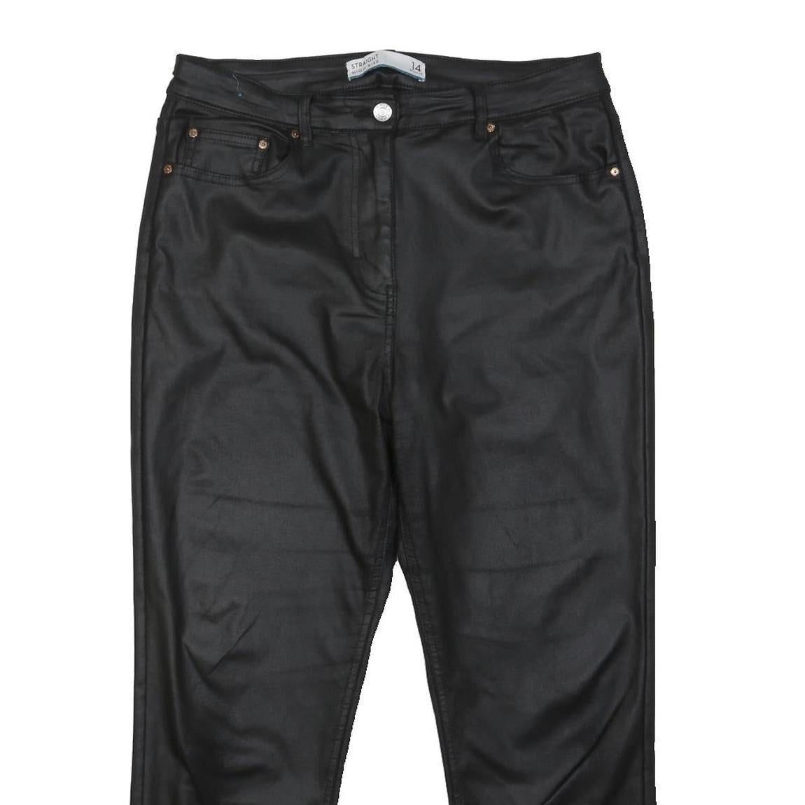 NEXT Womens Regular Black Trousers W34 L25 Button Closure Polyester Blend