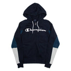 CHAMPION Womens Blue Hoodie Full Zip S