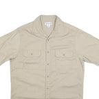 CARHARTT Mens Beige Cotton Short Sleeve Work Shirt L Utility Pockets