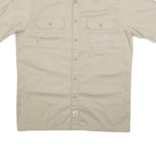 CARHARTT Mens Beige Cotton Short Sleeve Work Shirt L Utility Pockets