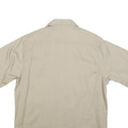 CARHARTT Mens Beige Cotton Short Sleeve Work Shirt L Utility Pockets