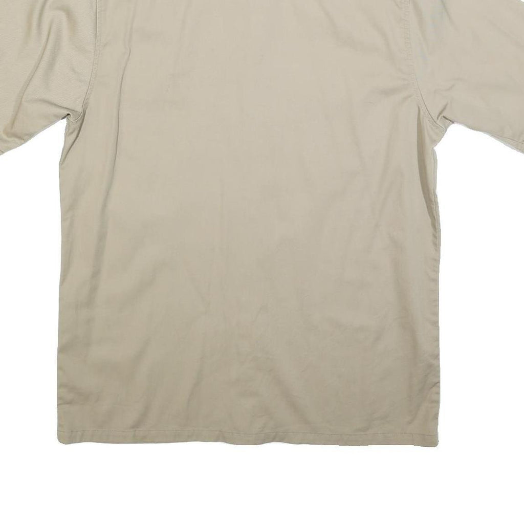 CARHARTT Mens Beige Cotton Short Sleeve Work Shirt L Utility Pockets